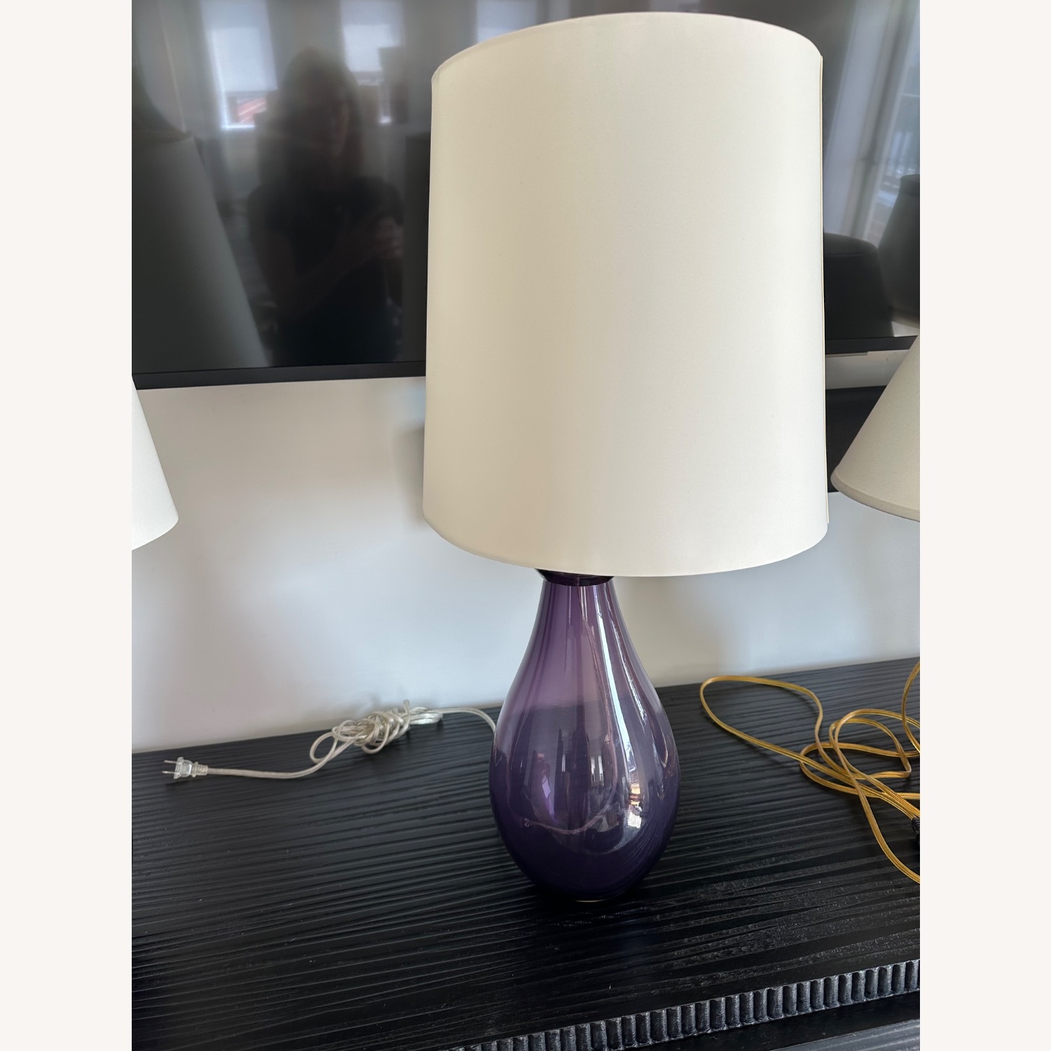 Arteriors Home Tanner Kenzie Purple Glass Table Lamps - image-3