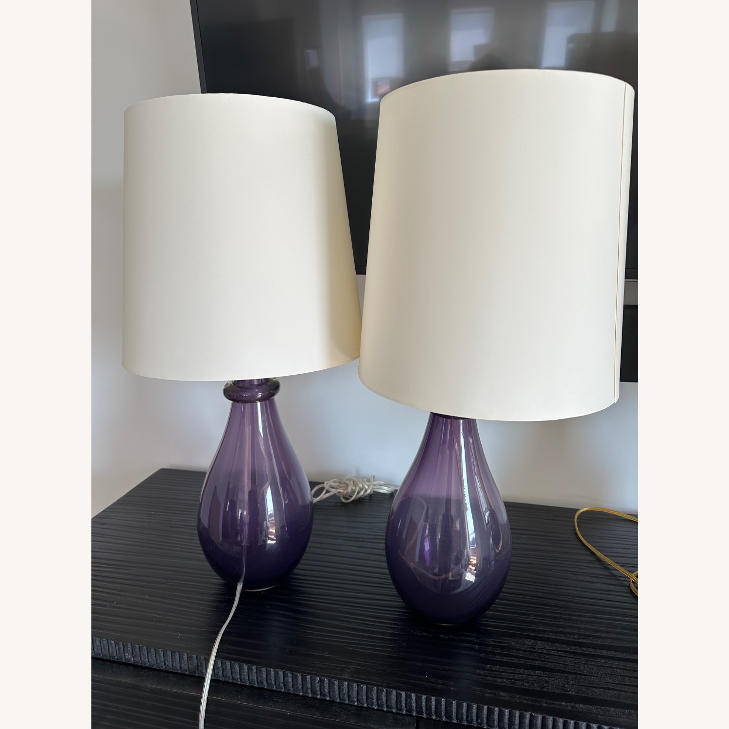 Arteriors Home Tanner Kenzie Purple Glass Table Lamps - image-2