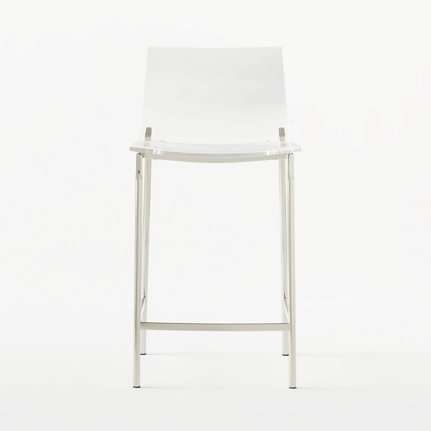 CB2 Mid Century Acrilyc Chrome Counter Stools - image-4