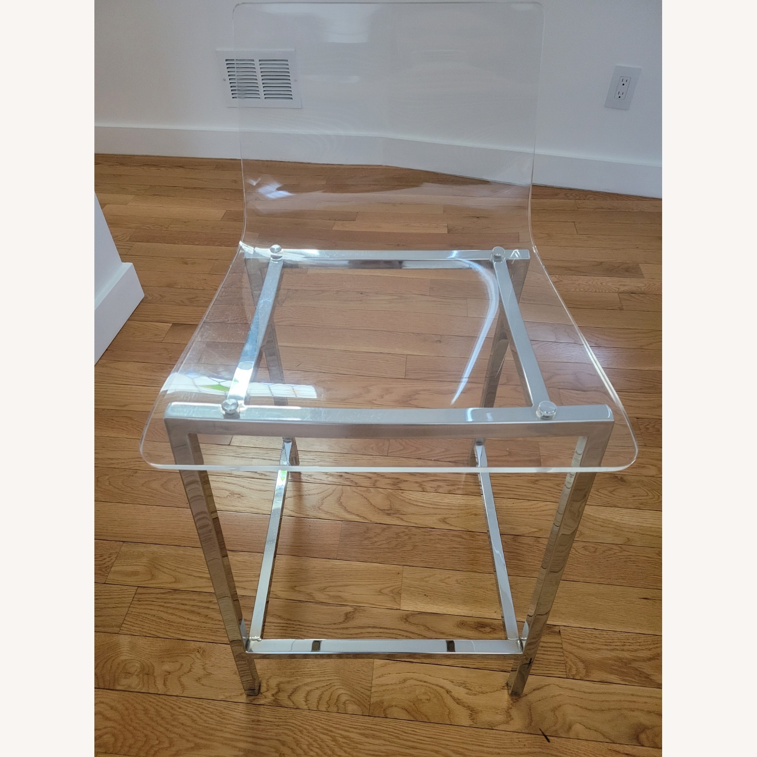CB2 Mid Century Acrilyc Chrome Counter Stools - image-2