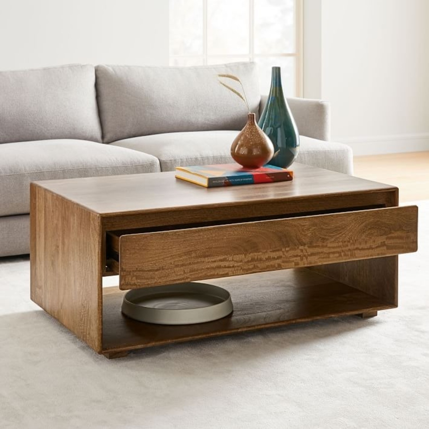 West Elm Anton Solid Wood Storage Coffee Table - image-2