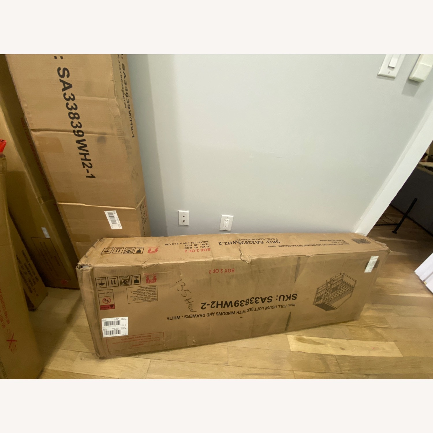 White Wood Bunk Bed - image-2