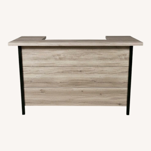 Used Natural Wood Bar Cart with 3 Stools for sale on AptDeco