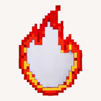 Seletti Red Wood Wall Mirror