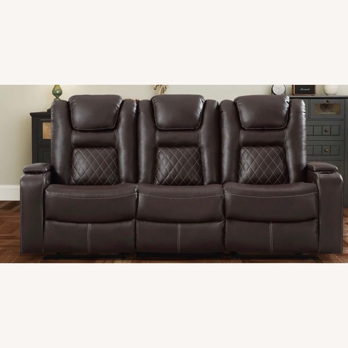 Used Dark Brown Leather 3+ Seater Sofa for sale on AptDeco