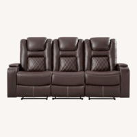 Dark Brown Leather 3+ Seater Sofa