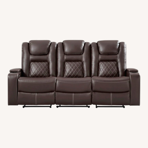 Used Dark Brown Leather 3+ Seater Sofa for sale on AptDeco