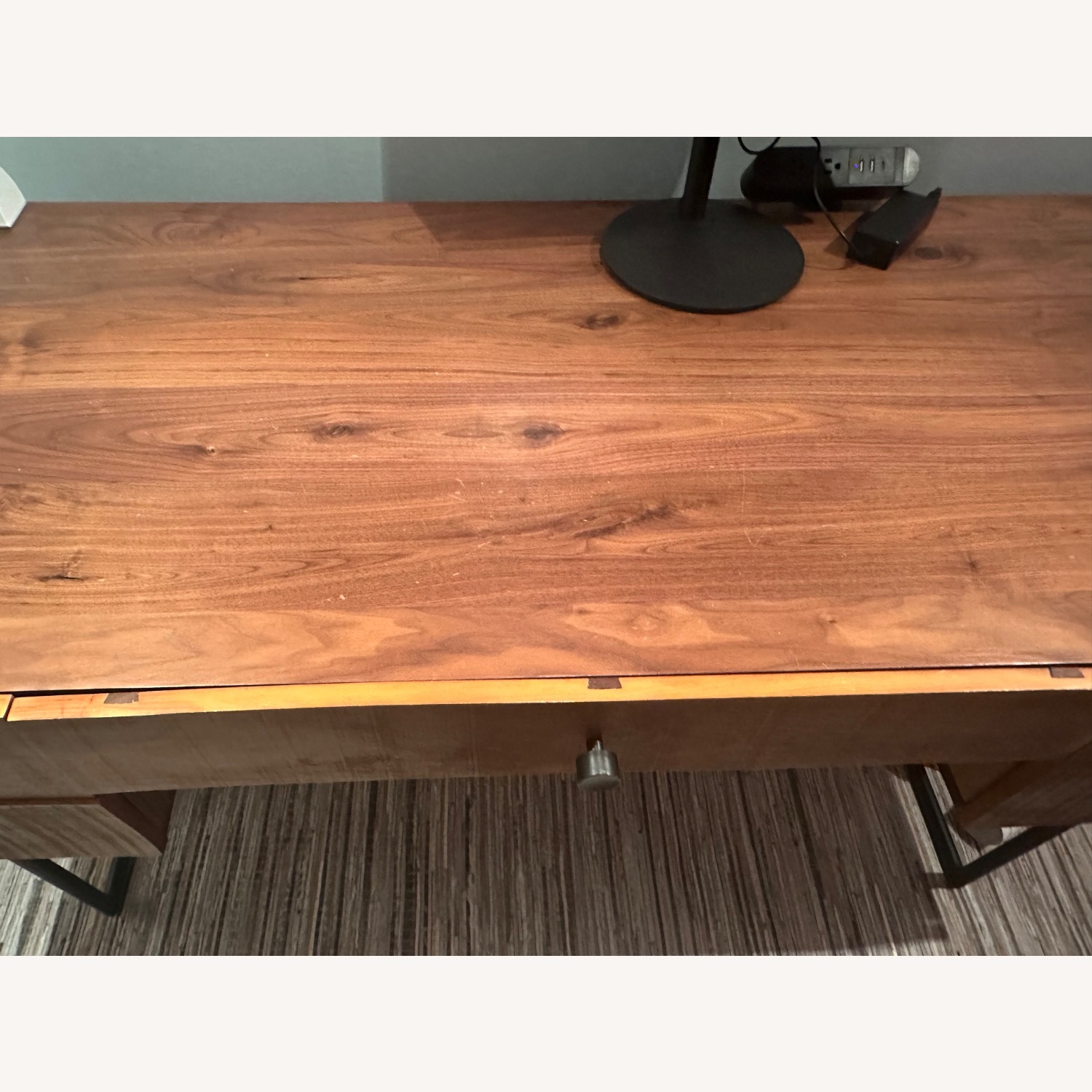 Crate & Barrel Atwood Dark Brown Wood Desk - image-4