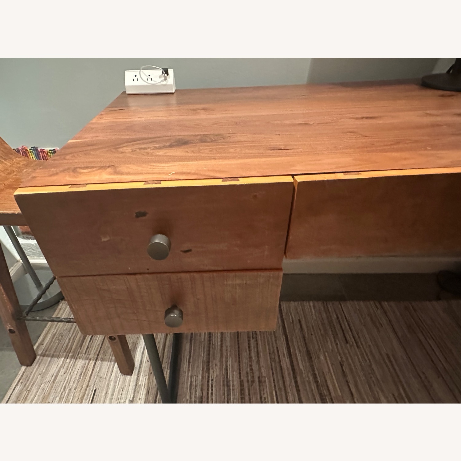 Crate & Barrel Atwood Dark Brown Wood Desk - image-5
