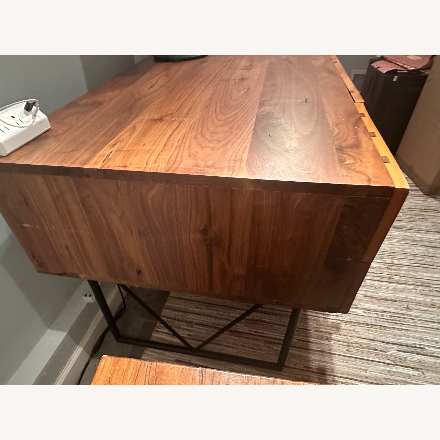 Crate & Barrel Atwood Dark Brown Wood Desk - image-2