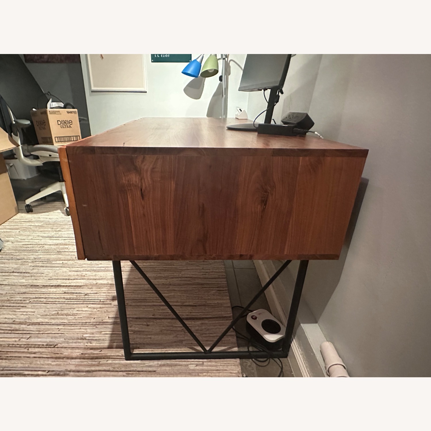 Crate & Barrel Atwood Dark Brown Wood Desk - image-3
