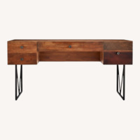 Crate & Barrel Atwood Dark Brown Wood Desk