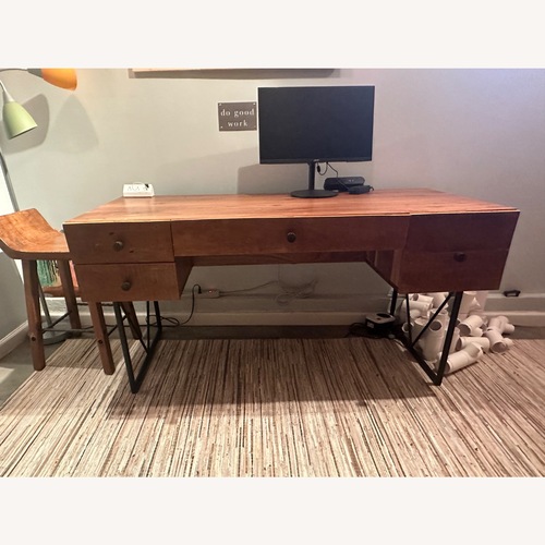 Used Crate & Barrel Atwood Dark Brown Wood Desk for sale on AptDeco