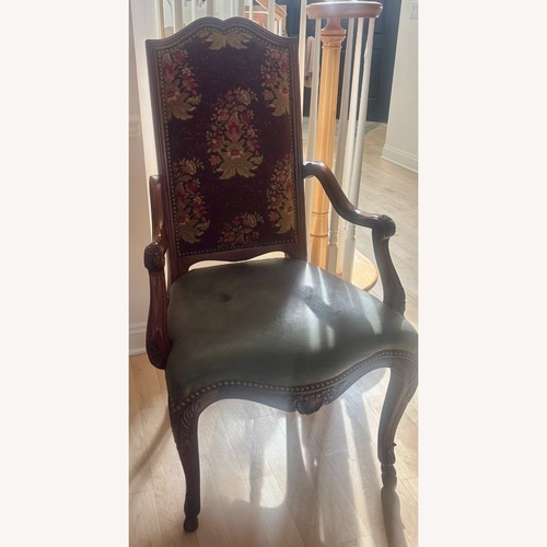 Used Henredon High Back Fabric and Leather Armchair  for sale on AptDeco