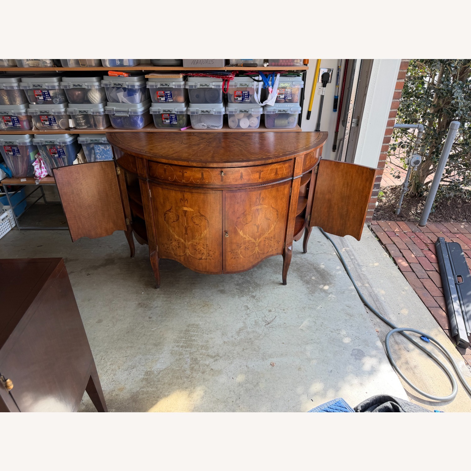 John Richard Handpainted Demilune Cabinet - image-5