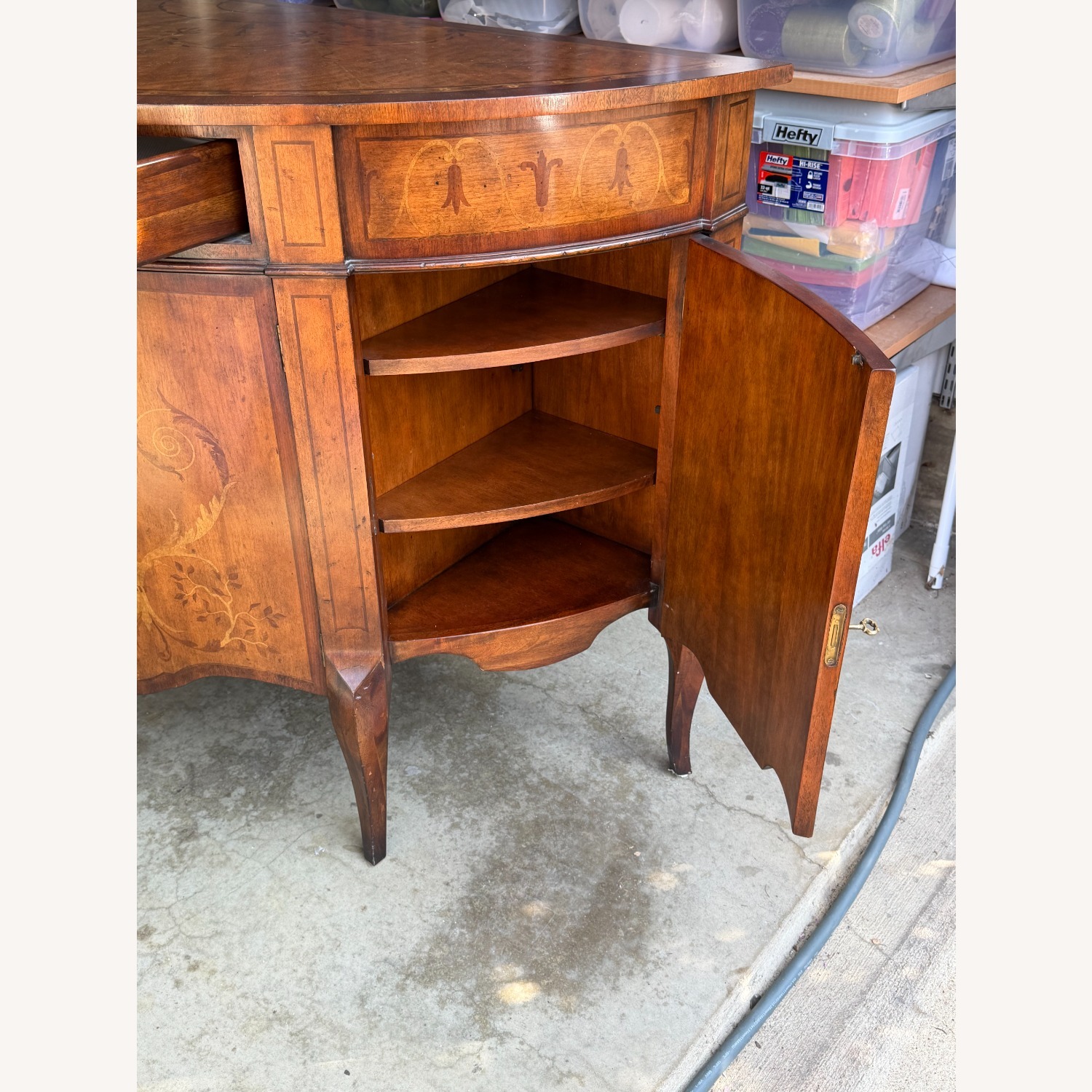 John Richard Handpainted Demilune Cabinet - image-3