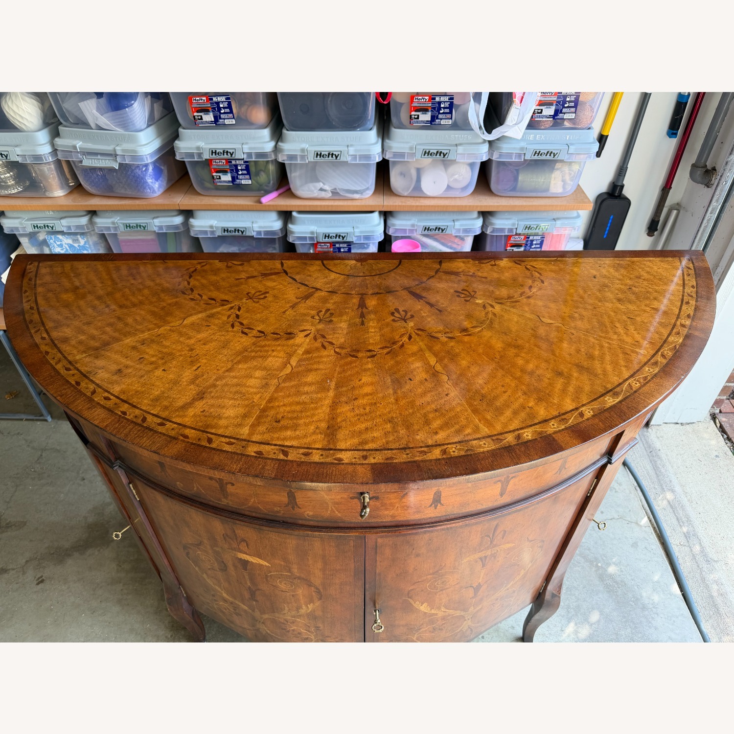 John Richard Handpainted Demilune Cabinet - image-4