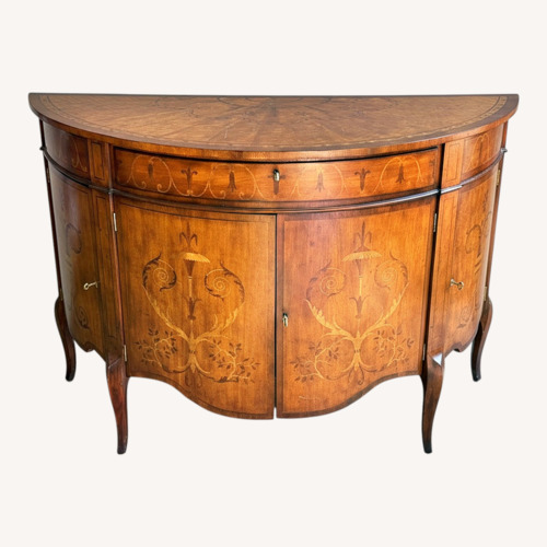Used John Richard Handpainted Demilune Cabinet for sale on AptDeco