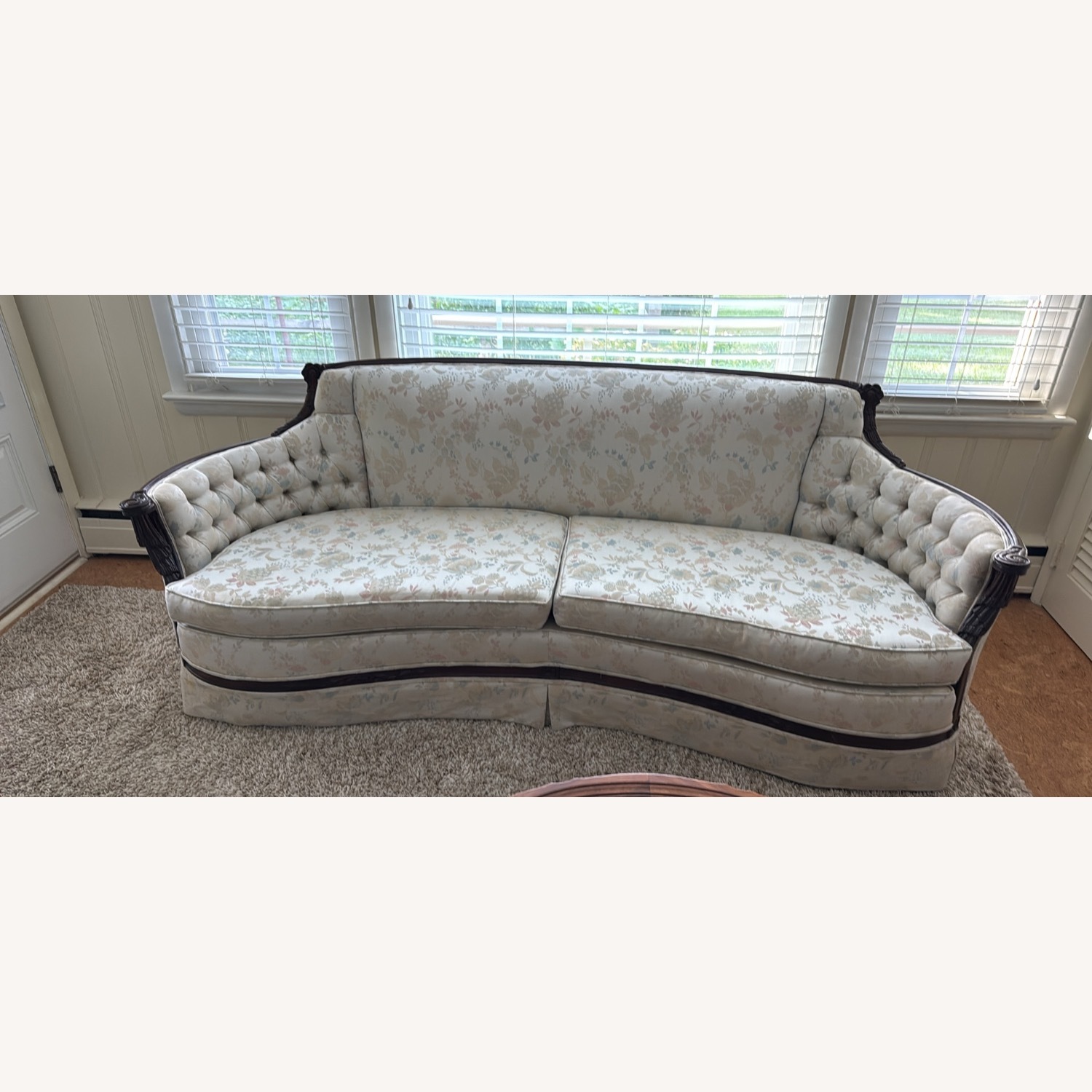 Vintage/Antique Fabric 3+ Seater Sofa - image-1