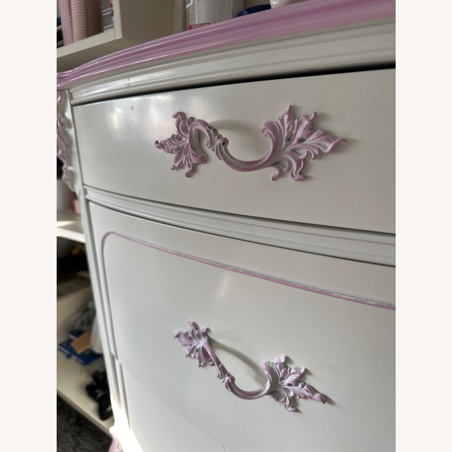 Vintage/Antique White Wood Dresser - image-6