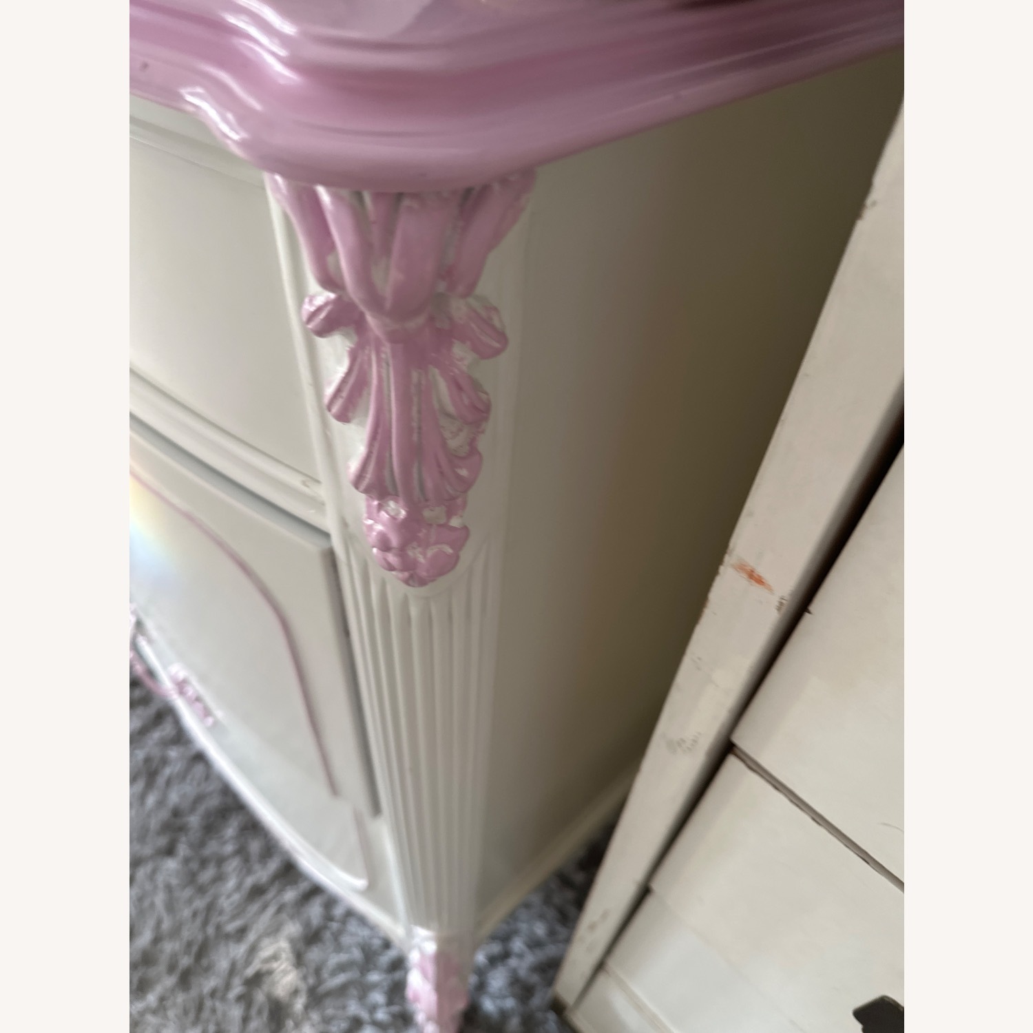 Vintage/Antique White Wood Dresser - image-4