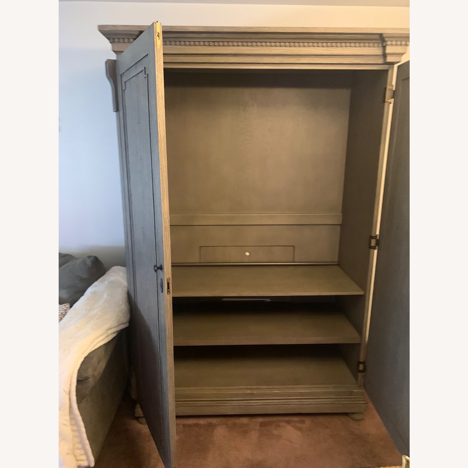 Restoration Hardware Light Gray St. James Cabinet - image-3