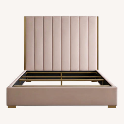 Used  King Bed Velvet Upholstered Bed  for sale on AptDeco