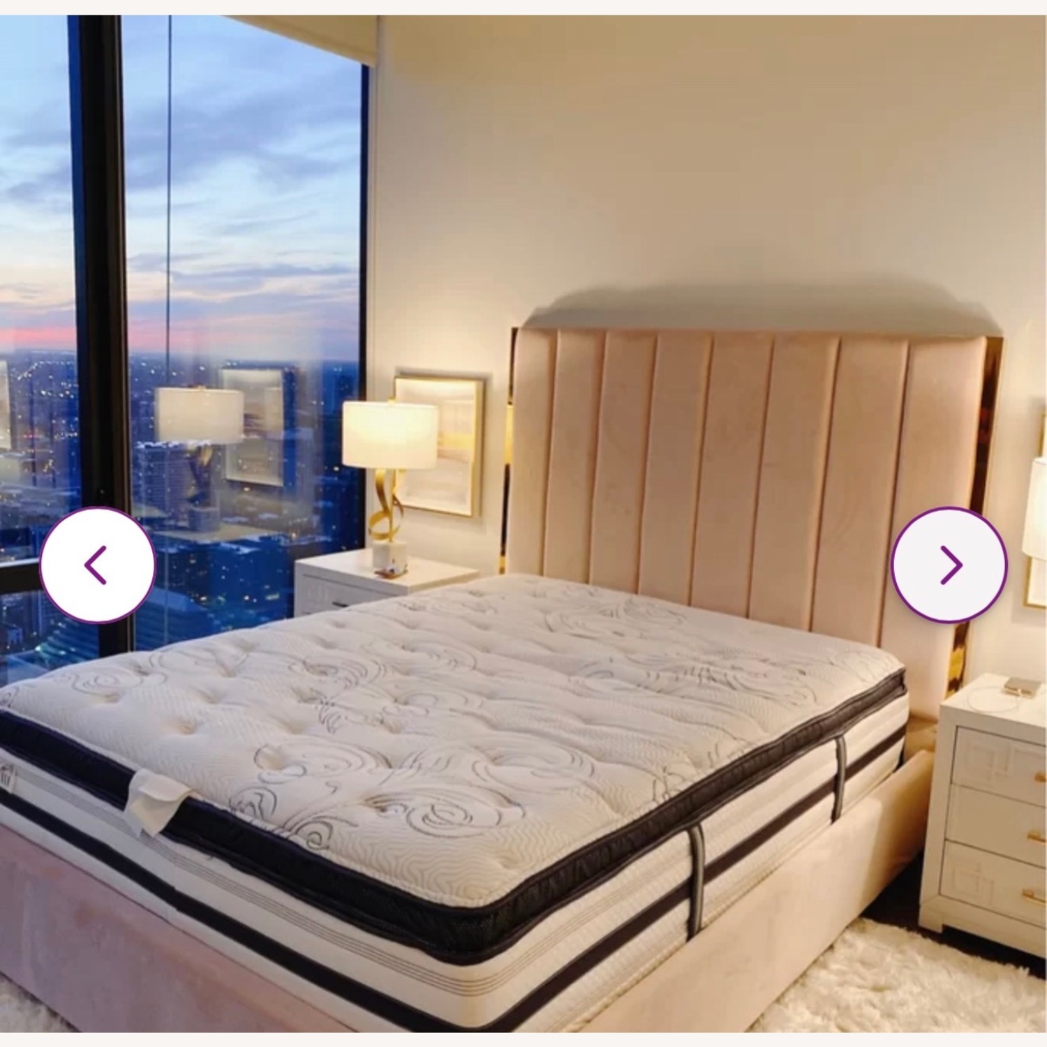  King Bed Velvet Upholstered Bed  - image-1