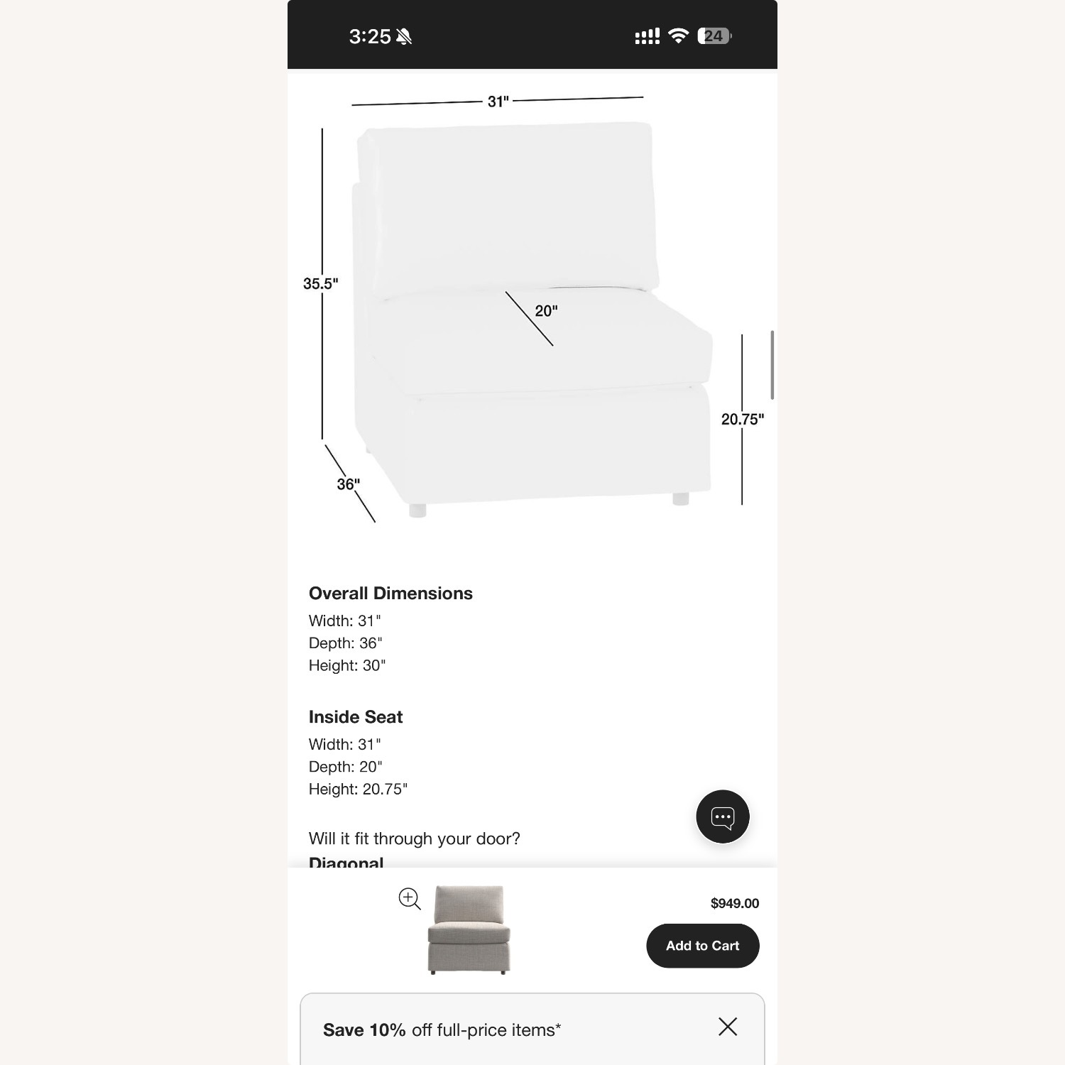 Crate & Barrel Barrett II 3-Piece L-Shaped Sectional Sofa - image-3