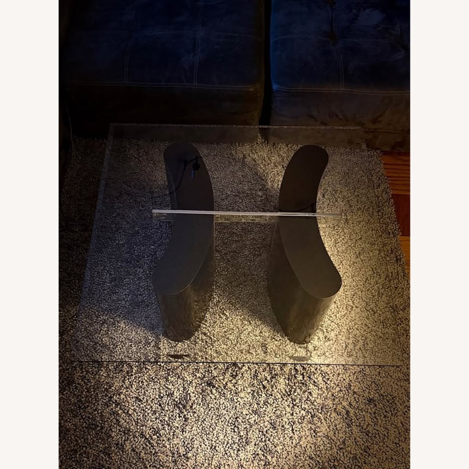 Modern Tempered Glass Coffee Table | Black Base - image-2