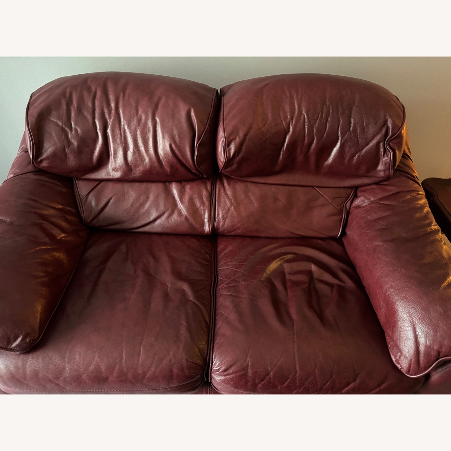 Ethan Allen Leather 2 Seater Sofa - image-2