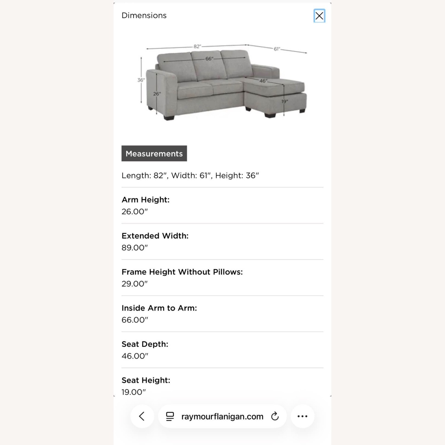 Raymour & Flanigan Farron Light Gray Fabric Sleeper Sofa - image-6