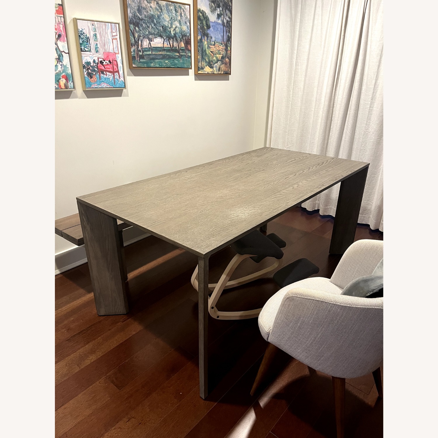 Restoration Hardware Arles Grey Oak Wood Dining Table - image-1