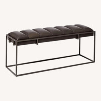 West Elm Fontanne Leather Bench