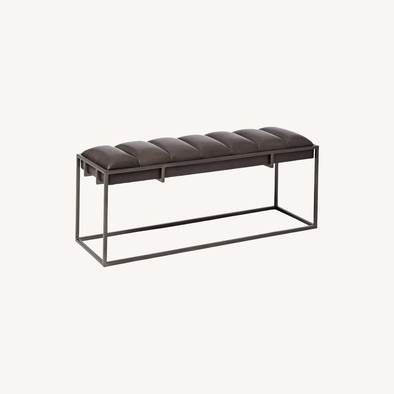 West Elm Fontanne Leather Bench - image-4