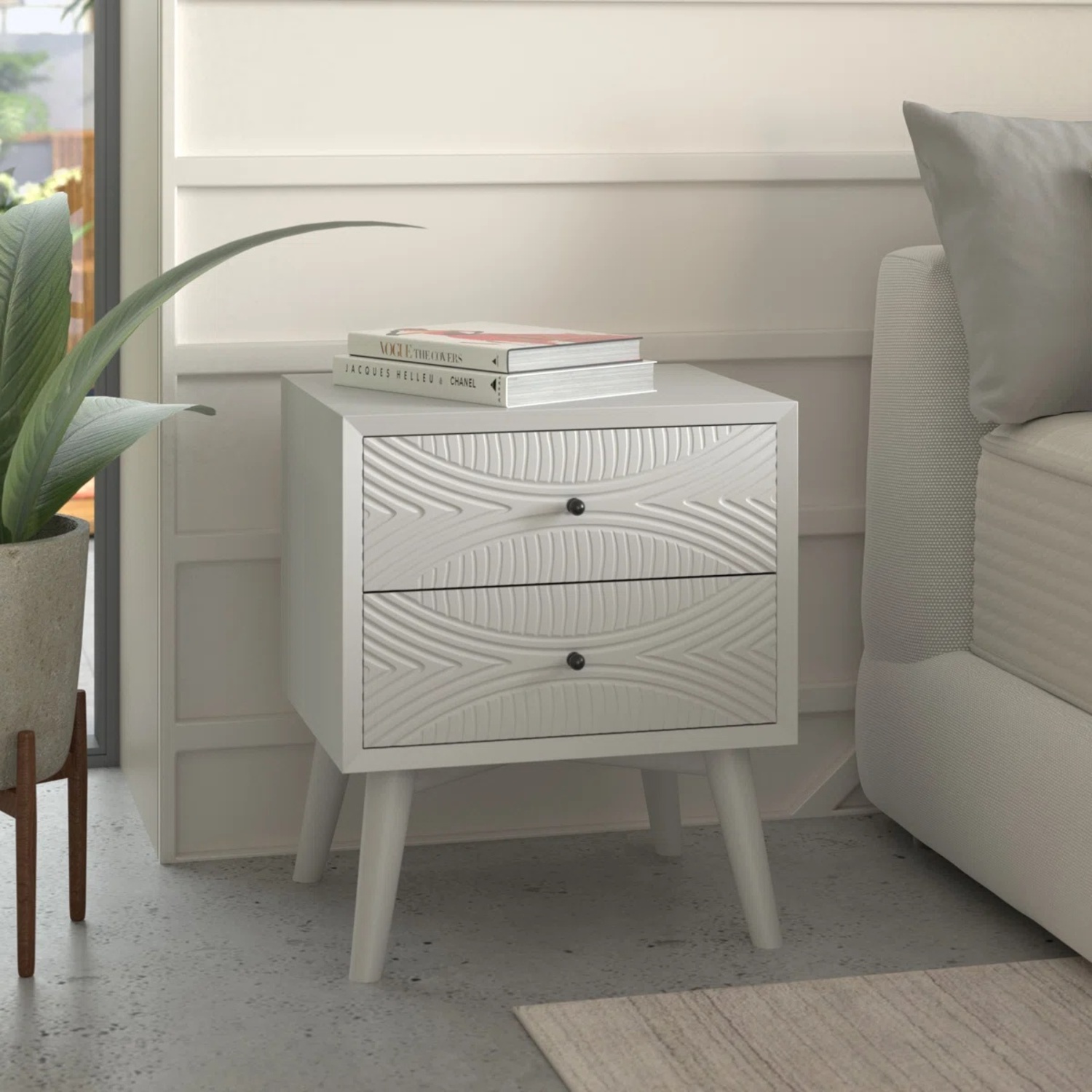 AllModern Daria White Wood Nightstand - image-4