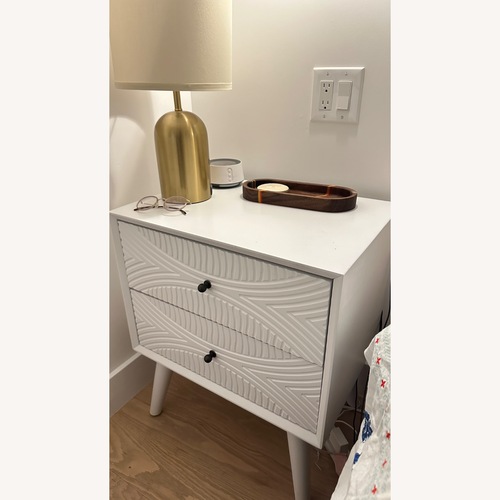 Used AllModern Daria White Wood Nightstand for sale on AptDeco