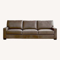 Pottery Barn Turner Dark Brown Leather 3+ Seater Sofa