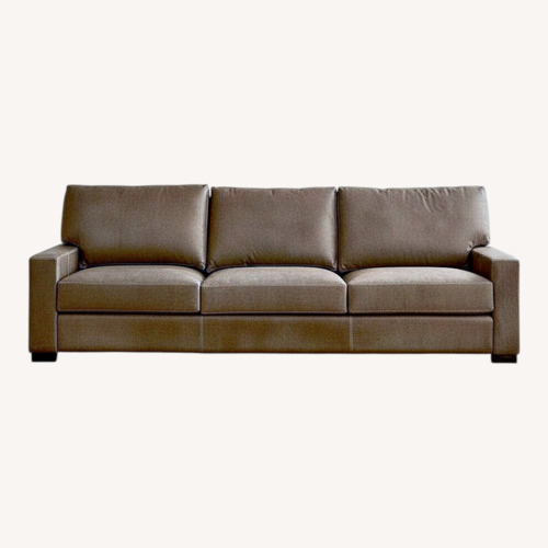 Used Pottery Barn Turner Dark Brown Leather 3+ Seater Sofa for sale on AptDeco