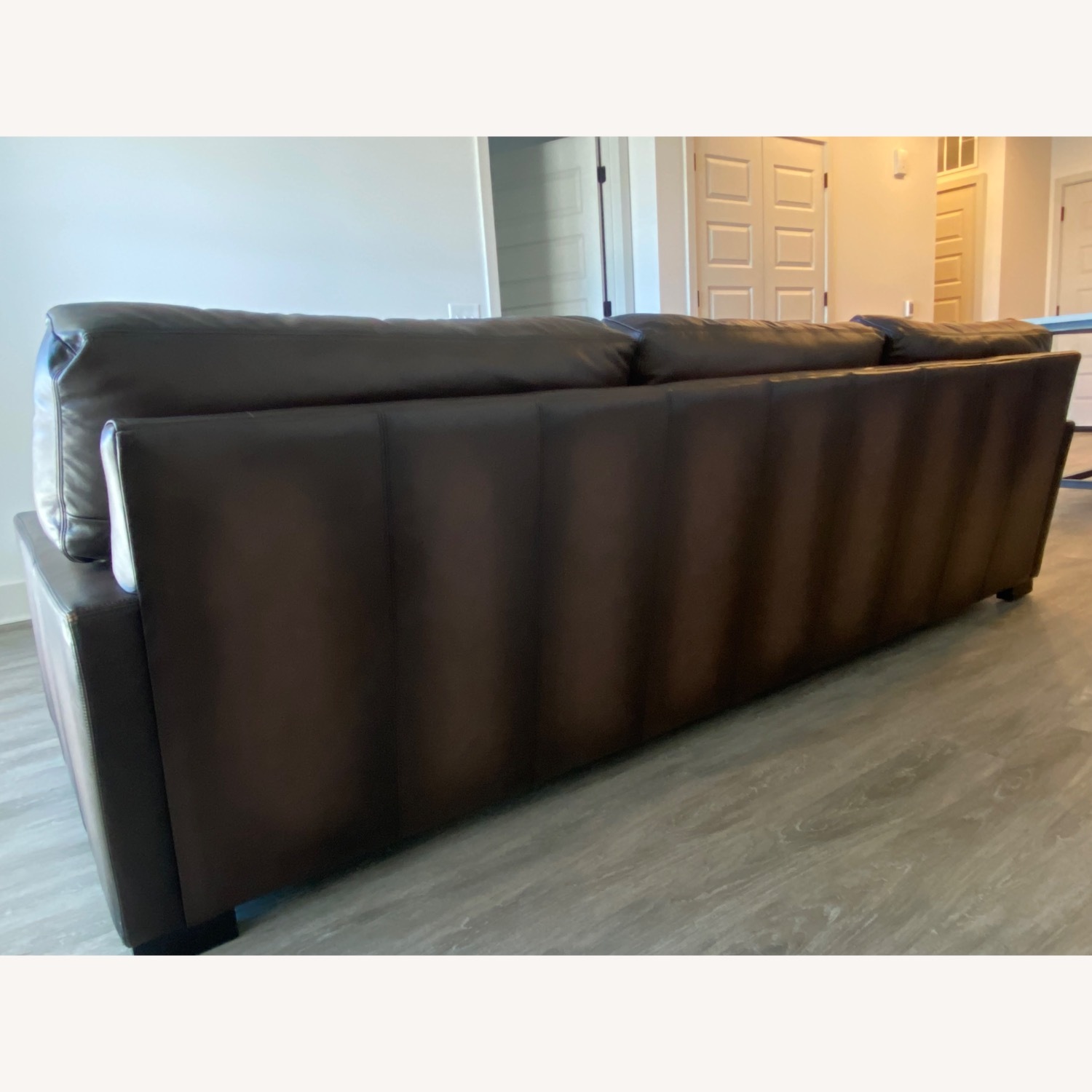 Pottery Barn Turner Dark Brown Leather 3+ Seater Sofa - image-4