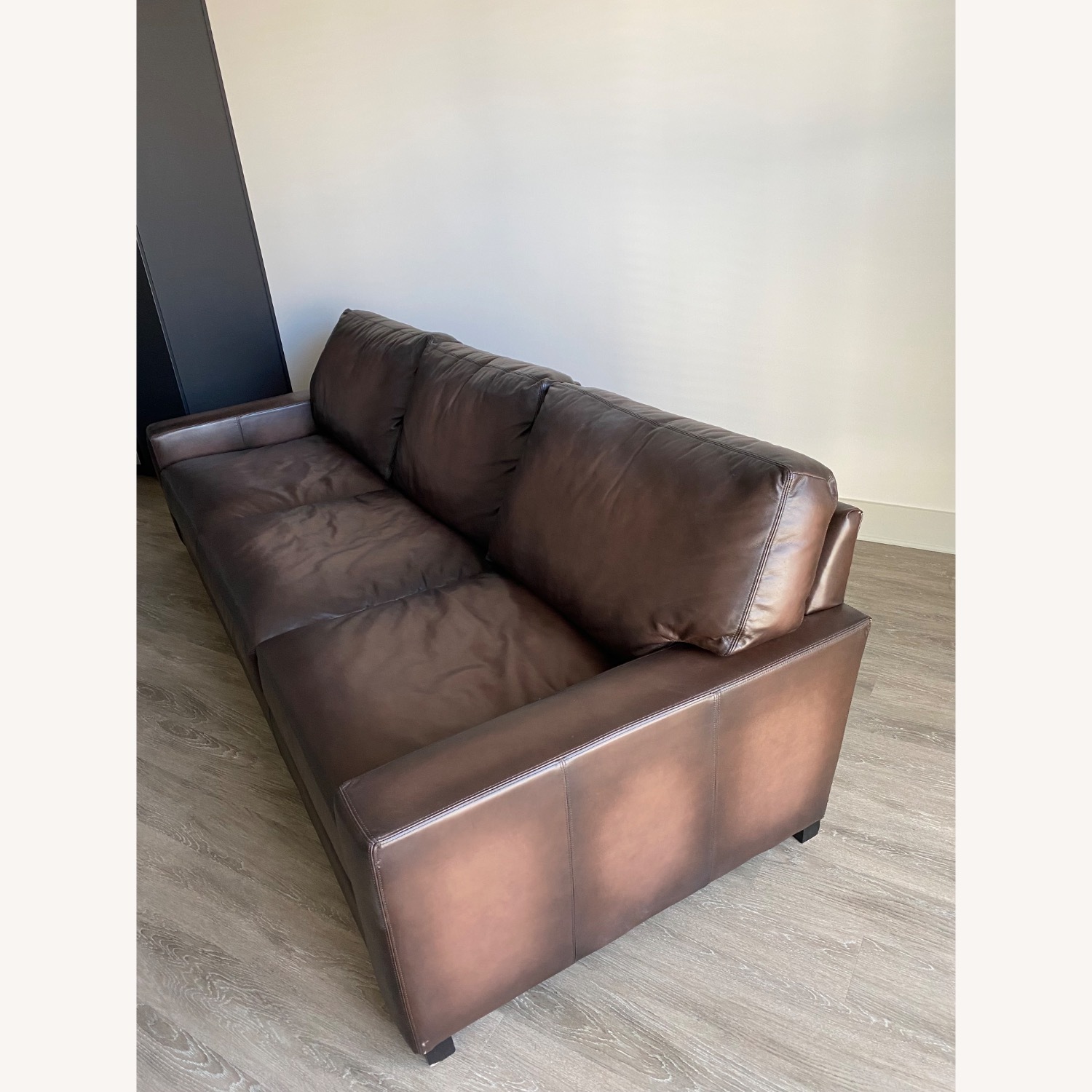 Pottery Barn Turner Dark Brown Leather 3+ Seater Sofa - image-2