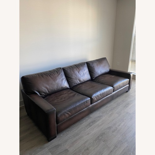 Used Pottery Barn Turner Dark Brown Leather 3+ Seater Sofa for sale on AptDeco