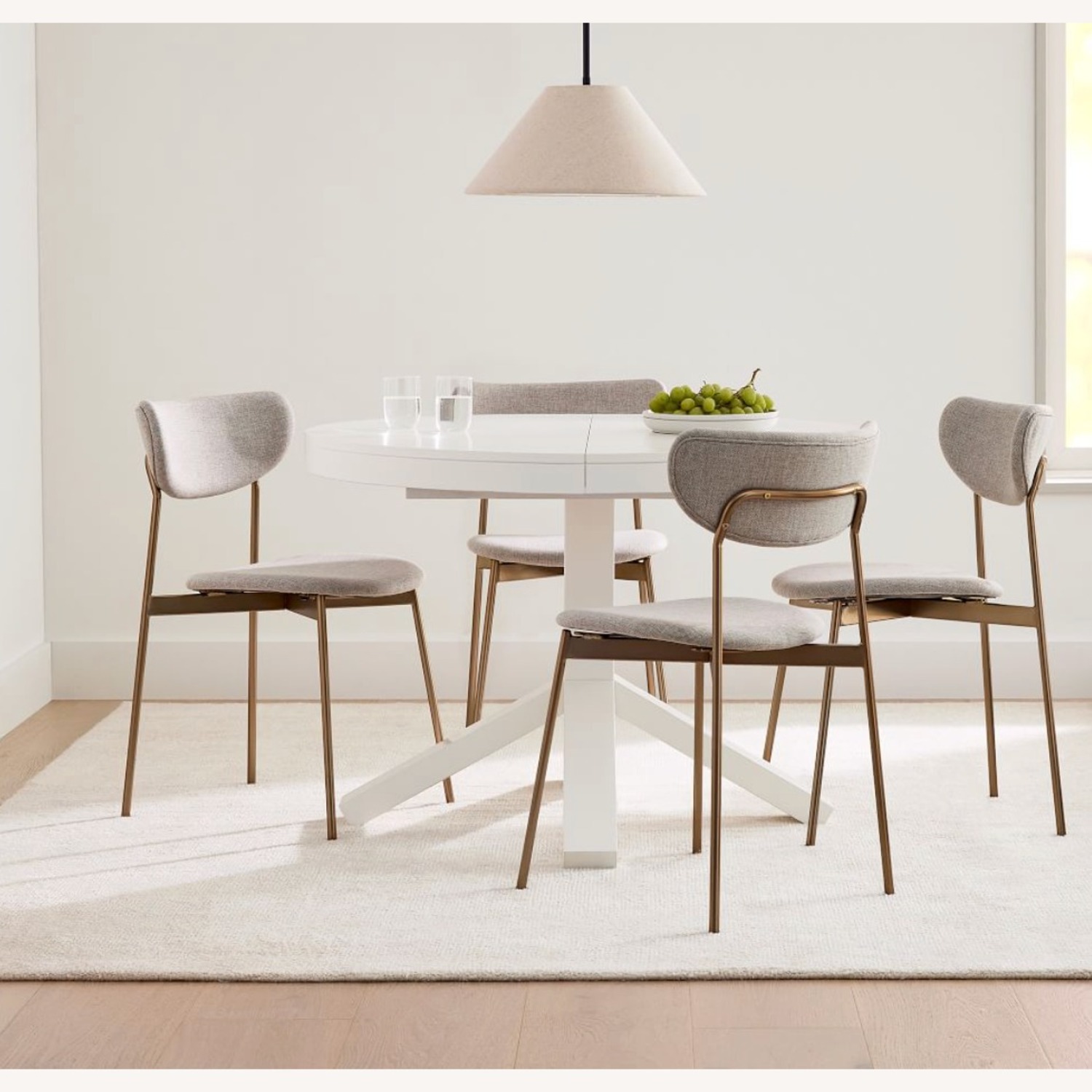Set of 3 West Elm Mid-Century Modern Petal Upholstered Dining Chairs - image-3