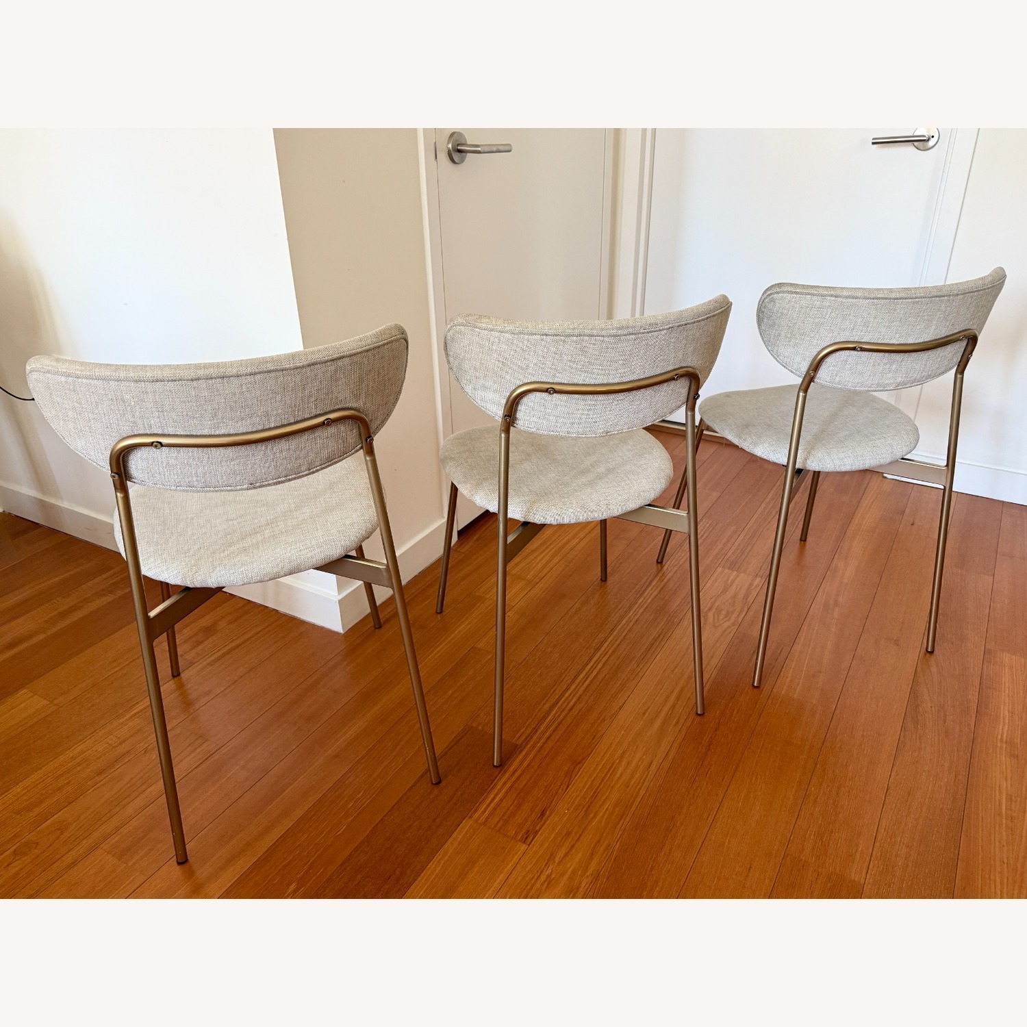Set of 3 West Elm Mid-Century Modern Petal Upholstered Dining Chairs - image-2