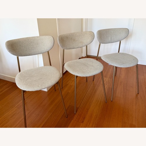 Used Set of 3 West Elm Mid-Century Modern Petal Upholstered Dining Chairs for sale on AptDeco