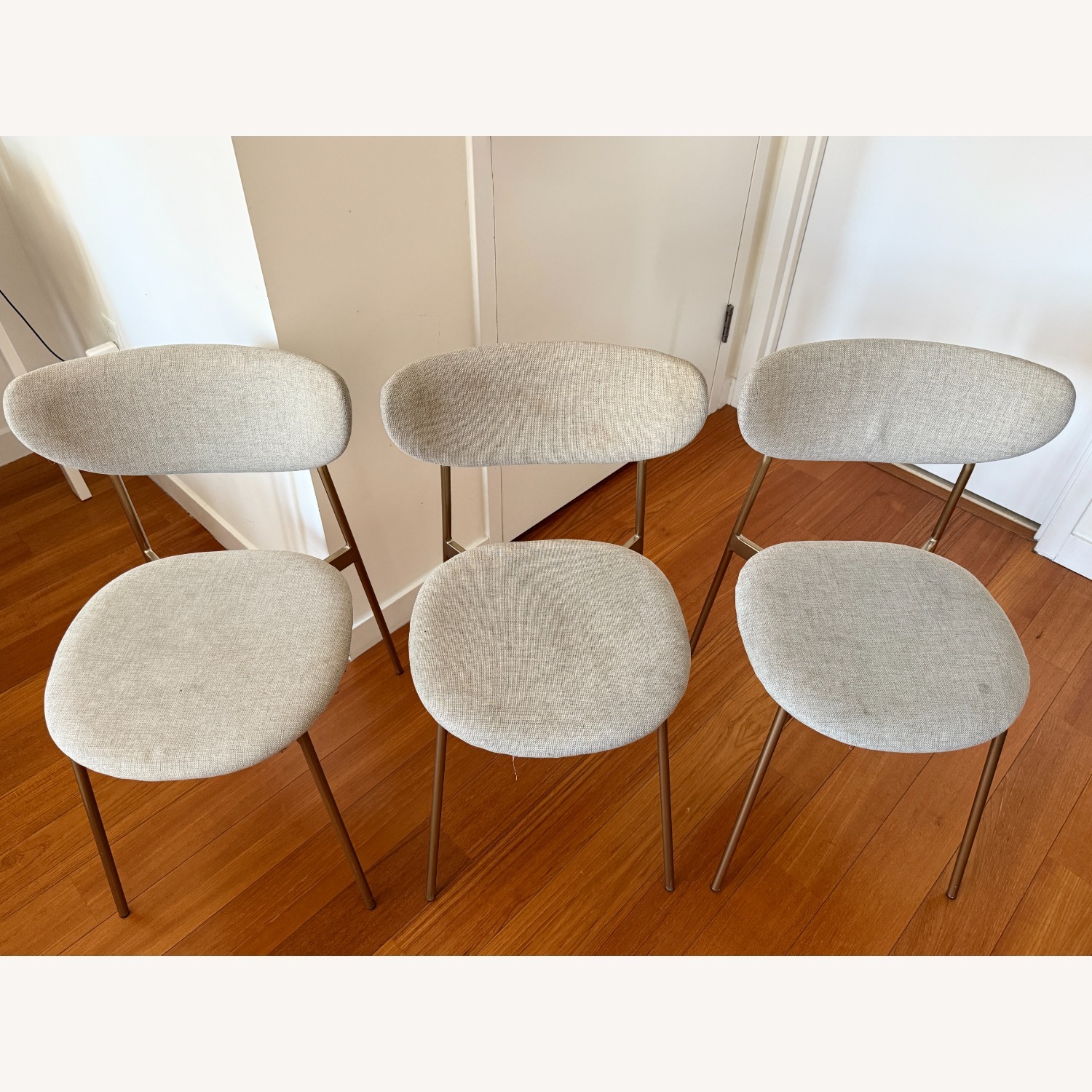 Set of 3 West Elm Mid-Century Modern Petal Upholstered Dining Chairs - image-4