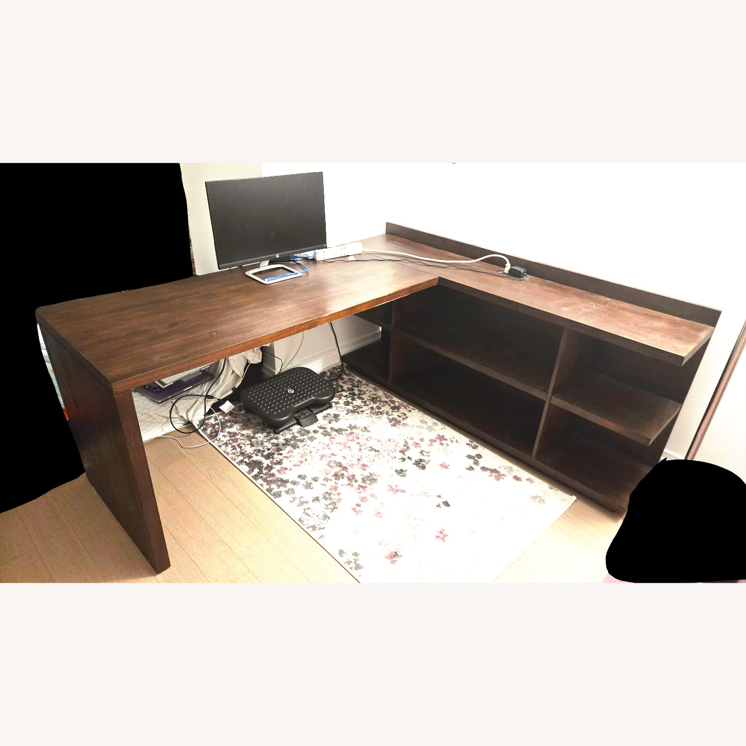 Newell Large L-shaped Desk With Outlets - image-6
