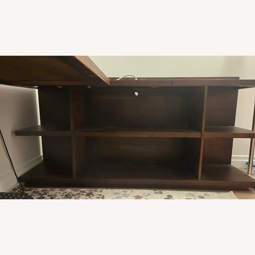Used Newell Large L-shaped Desk With Outlets for sale on AptDeco