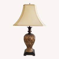 Antique Light Brown Resin Table Lamps -Set of 2