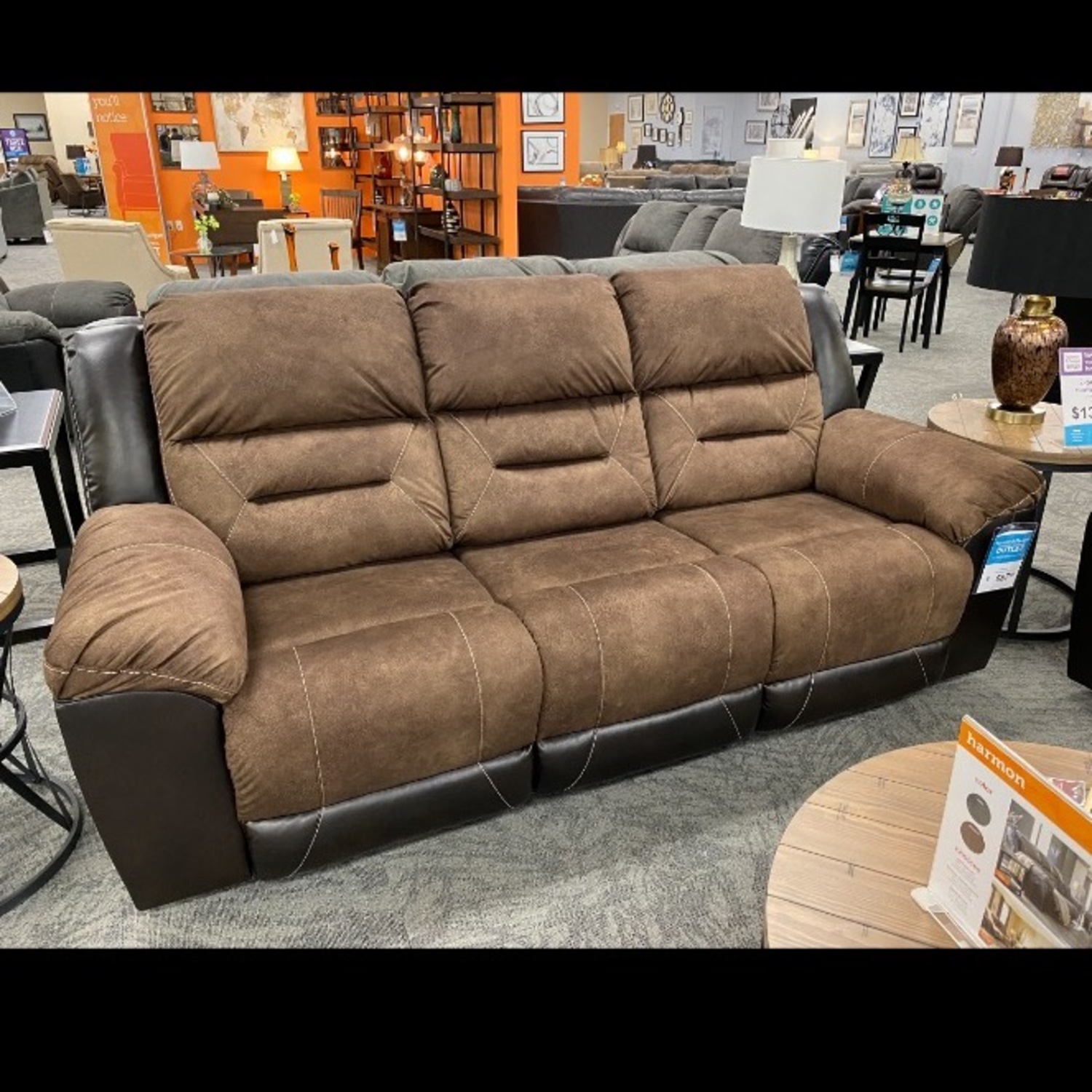 Ashley Furniture Dark Brown 3+ Seater Sofa - image-3